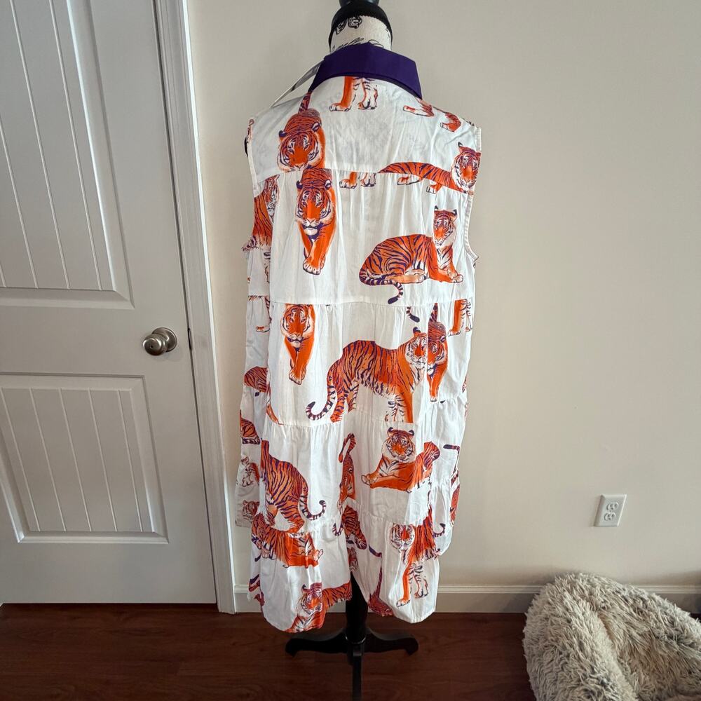 Stewart Simmons Clemson Tigers Poplin Summer Tank Dress Women’s size L - Picture 2 of 8